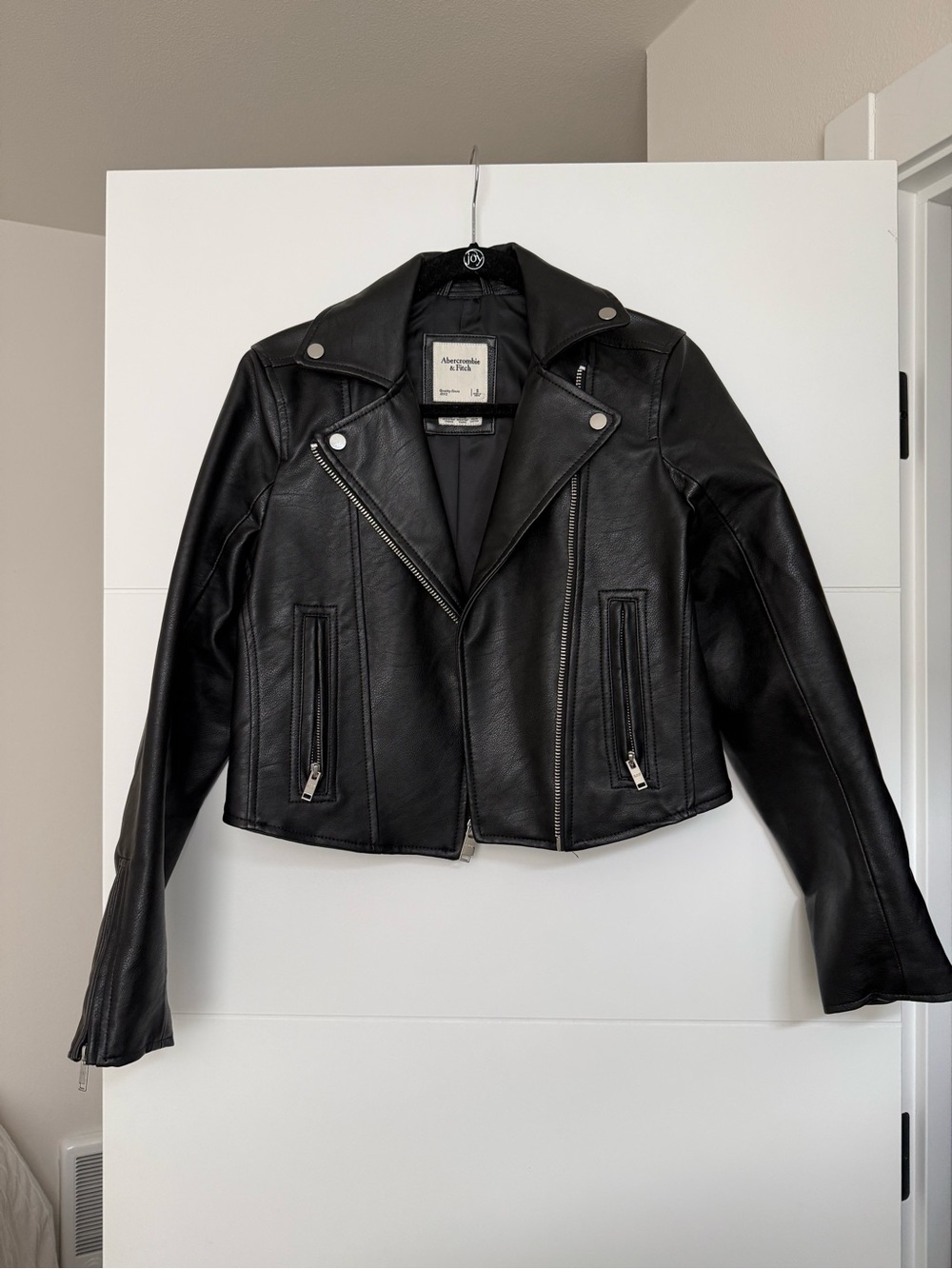 Abercrombie & Fitch Black Faux Leather Moto Jacket